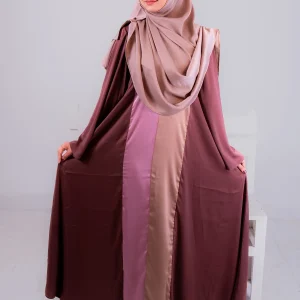 Elegant Lina Abaya in Soft Earth Tones – Modest Wear